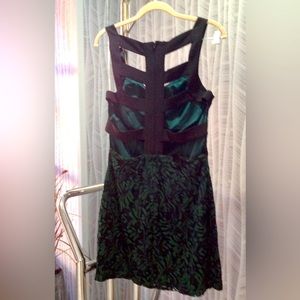 Black and Green Lace Minidress